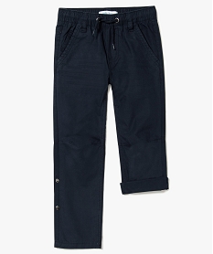 pantalon taille elastiquee retroussable mi-mollet bleu7453201_2