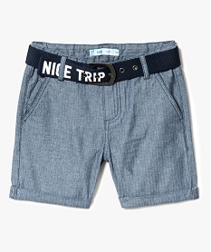 GEMO Bermuda motifs chevrons avec ceinture bleu standard