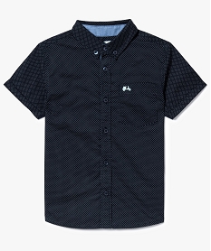 chemise garcon a manches courtes a pois bleu7456101_1