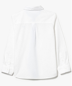 chemise garcon popeline unie avec broderie niveau poitrine blanc7456501_2