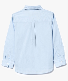 chemise garcon popeline unie avec broderie niveau poitrine bleu7456601_2