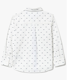 chemise garcon popeline a micro-motifs avec broderie niveau poitrine blanc7456701_2