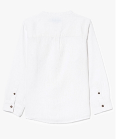 chemise garcon a col mao en coton et lin blanc7457101_3