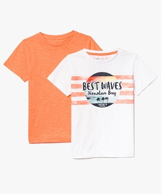 GEMO Lot de 2 tee-shirts en tissu flammé Orange