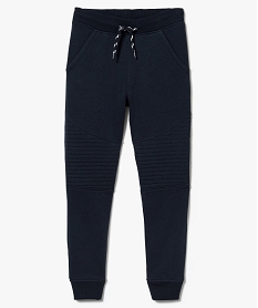 pantalon de jogging en molleton avec surpiqures sur les genoux bleu7458001_1