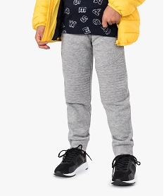 GEMO Pantalon de jogging en molleton avec surpiqûres sur les genoux Gris