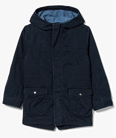 GEMO Parka légère en twill avec capuche Bleu