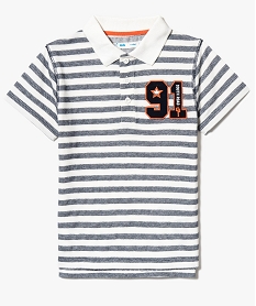 TEE-SHIRT BLANC POLO RAYE MARINE BLA