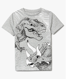 GEMO Tee-shirt à manches courtes avec motif dinosaures Gris