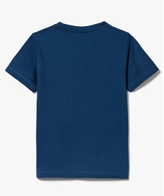 tee-shirt a manches courtes avec inscription sur lavant bleu7461901_3