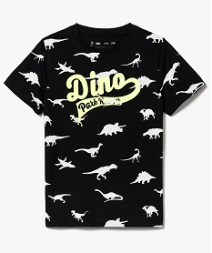 GEMO Tee-shirt à manches courtes avec motifs dinosaures Noir