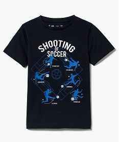 GEMO Tee-shirt à manches courtes avec motifs football Bleu