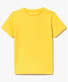 GEMO Tee-shirt garçon uni à manches courtes en coton bio Jaune