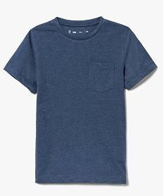 tee-shirt garcon uni a manches courtes en coton bio bleu7462301_1