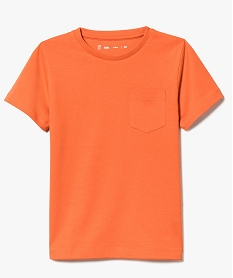 GEMO Tee-shirt garçon uni à manches courtes en coton bio Orange