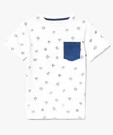 GEMO Tee-shirt en slub jersey à manches courtes imprimé motifs cactus Imprimé