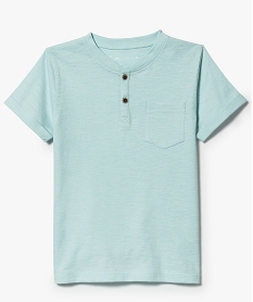 GEMO Tee-shirt à manches courtes avec col tunisien Vert