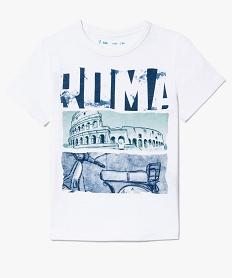 GEMO Tee-shirt à motif Italie avec manches courtes Blanc