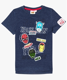 GEMO Tee-shirt chiné super héros - Marvel Bleu