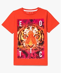 GEMO Tee-shirt grand imprimé exotique Orange