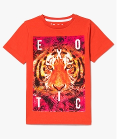 GEMO Tee-shirt grand imprimé exotique orange standard