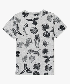 tee-shirt manches courtes avec motifs tropicaux gris tee-shirts7467201_2