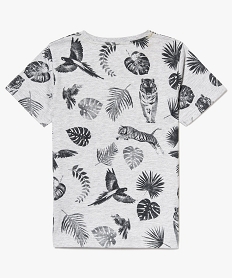 tee-shirt manches courtes avec motifs tropicaux gris tee-shirts7467201_3