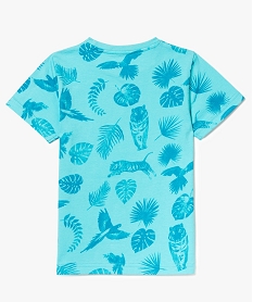 tee-shirt manches courtes avec motifs tropicaux bleu7467301_2
