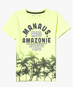 GEMO Tee-shirt Regular imprimé palmiers Vert