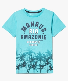 tee-shirt regular imprime palmiers bleu7467701_1