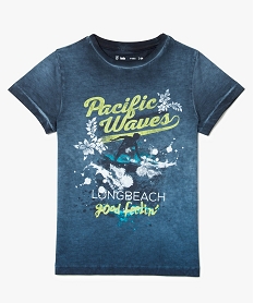 GEMO Tee-shirt motif surf 100% coton Bleu