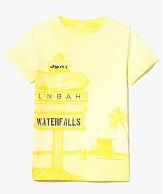 GEMO Tee-shirt motif surf 100% coton Jaune