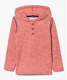 GEMO Tee-shirt à capuche en jersey maille fantaisie orange standard