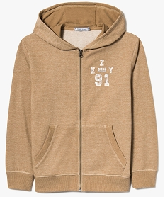 GEMO Sweat zippé à capuche Beige