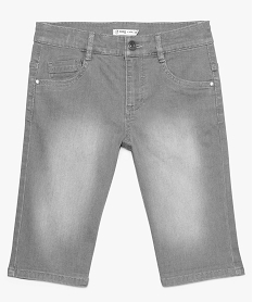 bermuda garcon slim en denim delave extensible bleu7474501_1