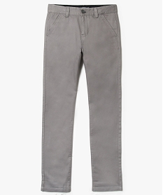 pantalon droit en toile unie gris pantalons7475601_1