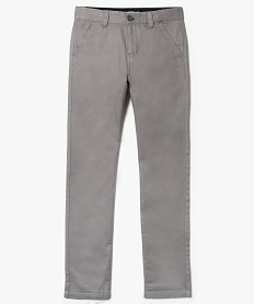 GEMO Pantalon droit en toile unie Gris