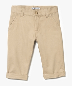 GEMO Bermuda en sergé de coton uni garçon beige standard