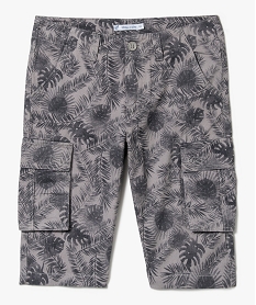GEMO Bermuda multipoches imprimé tropical Gris