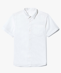 chemise garcon a manches courtes en coton blanc7478301_1