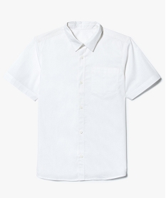 GEMO Chemise garçon à manches courtes en coton Blanc