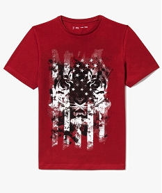 GEMO Tee-shirt rouge avec tête de tigre Rouge