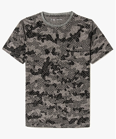 tee-shirt gris imprime camouflage gris7483301_1