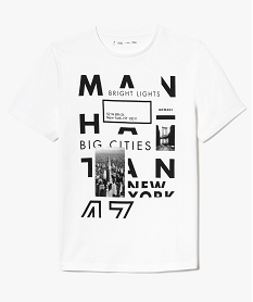 GEMO Tee-shirt blanc avec motif city Blanc