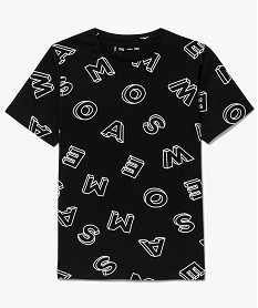tee-shirt manches courtes imprime lettres noir7483601_2