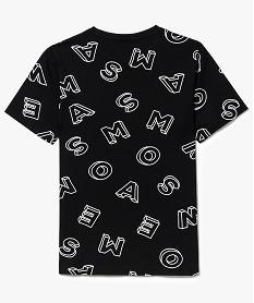 tee-shirt manches courtes imprime lettres noir7483601_3