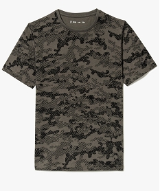 GEMO Tee-shirt manches courtes motif camouflage Vert
