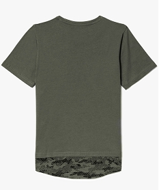 tee-shirt a manches courtes avec details imprimes camouflage vert7484701_2