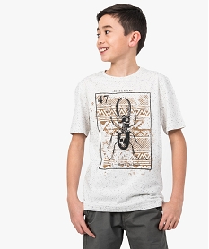 tee-shirt a manches courtes motif scarabee beige7484901_1