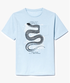 GEMO Tee-shirt 1 poche imprimé serpent Bleu